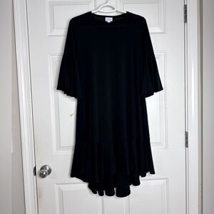 LuLaRoe  black bat sleeve dress with ruffle hem size XS